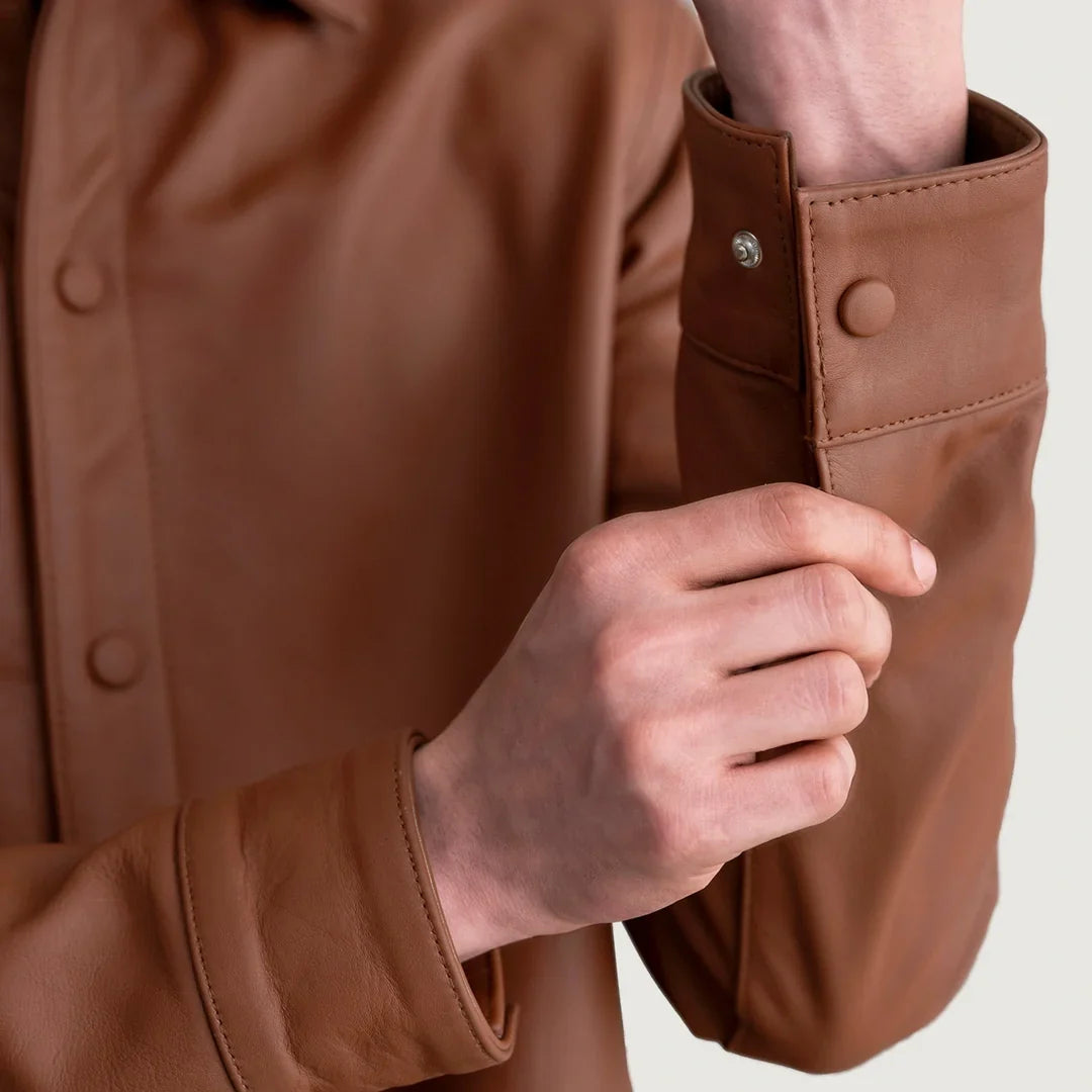 Matte Brown Leather Shirt