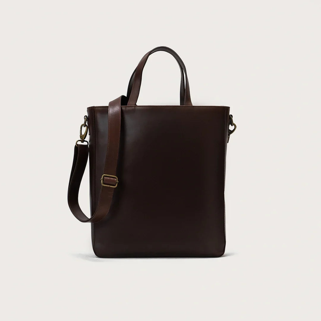 Vintage Brown Leather Tote Bag