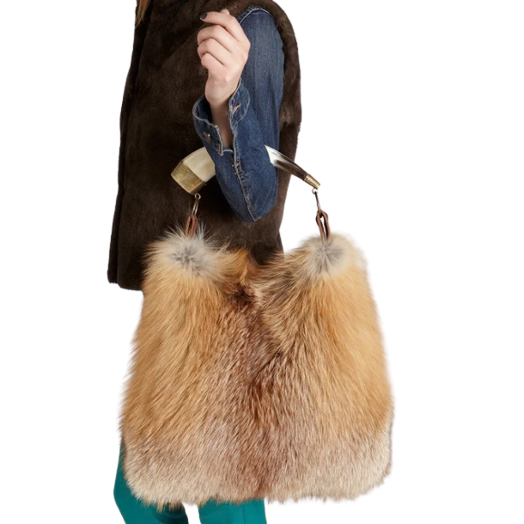 Austin Gold Fox Fur Bag