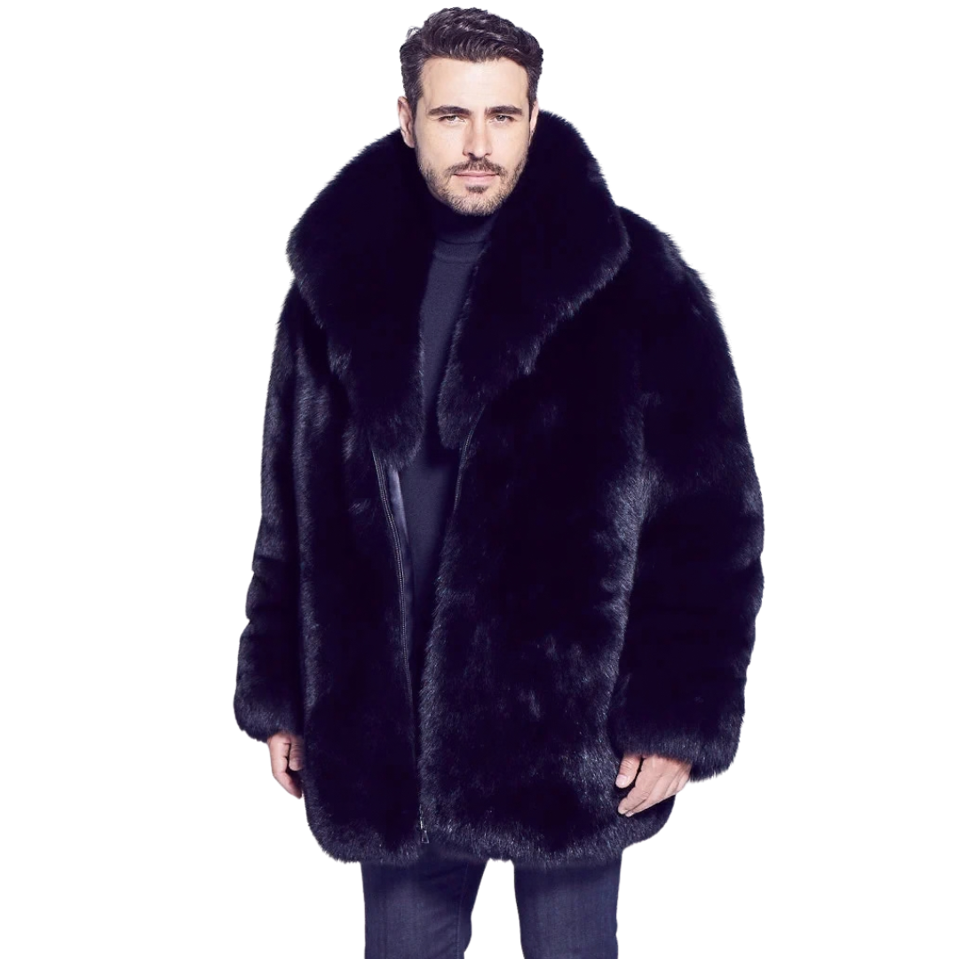 Men’s Derek Black Fox Fur Jacket