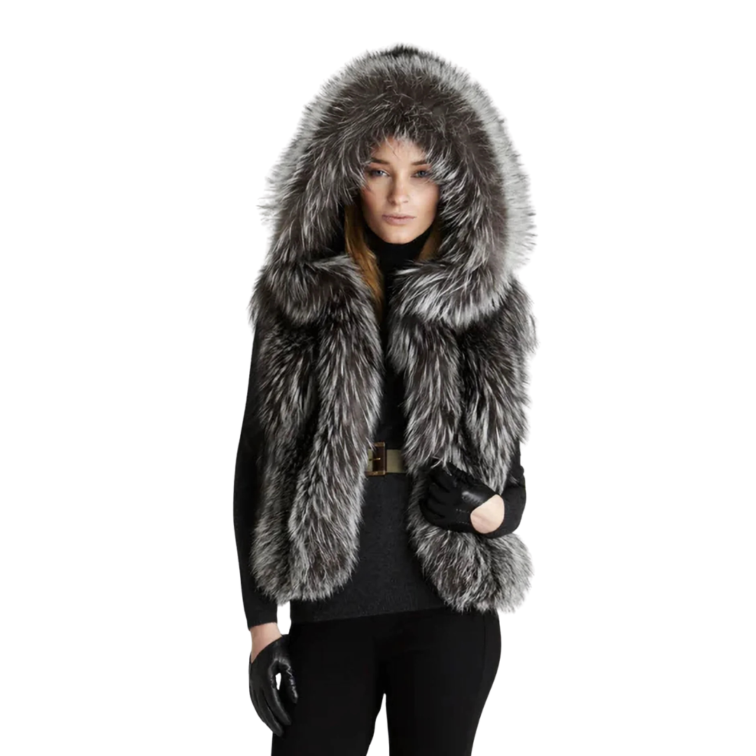 Iris Silver Fox Fur Vest | Elegant Winter Fur Fashion