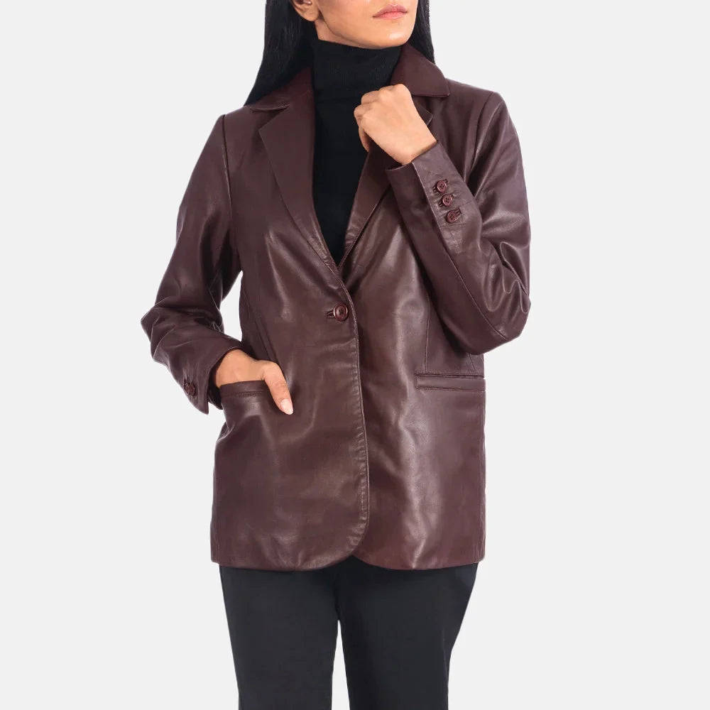 Maroon Leather Blaze
