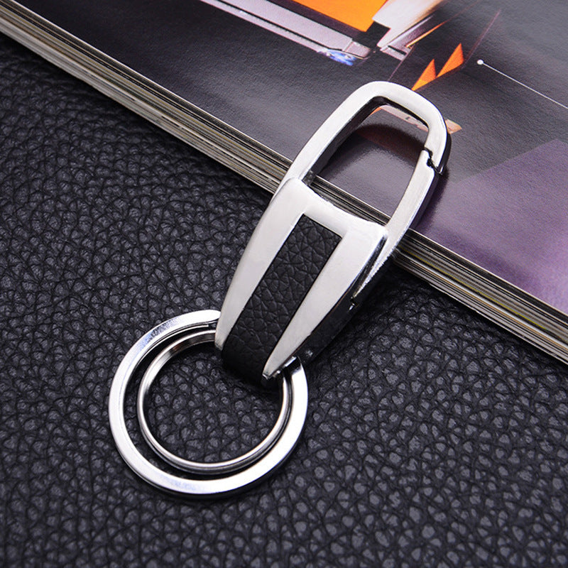 Creative Leather Keychain, Men's Creative Gift Key Chain Pendant, Metal Car Key