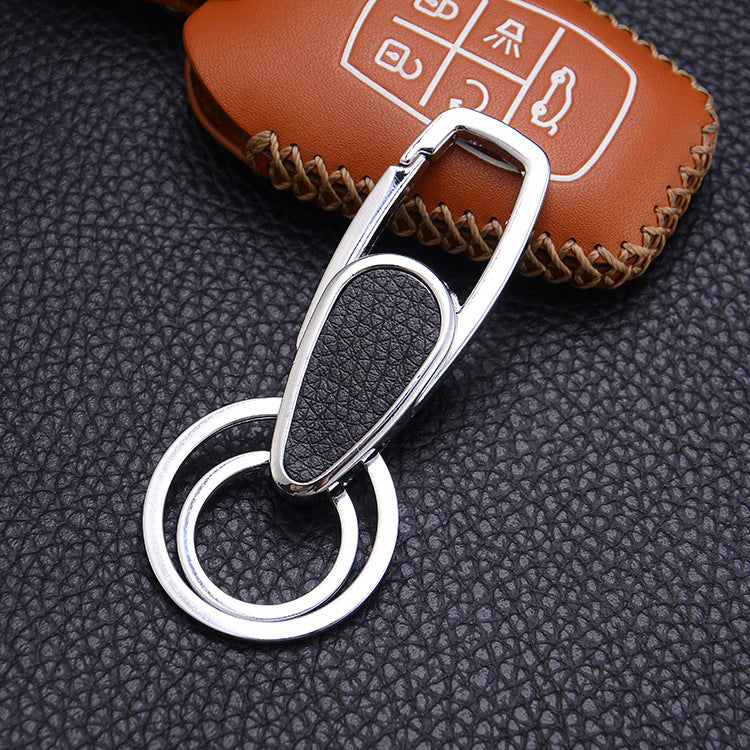 Creative Leather Keychain, Men's Creative Gift Key Chain Pendant, Metal Car Key