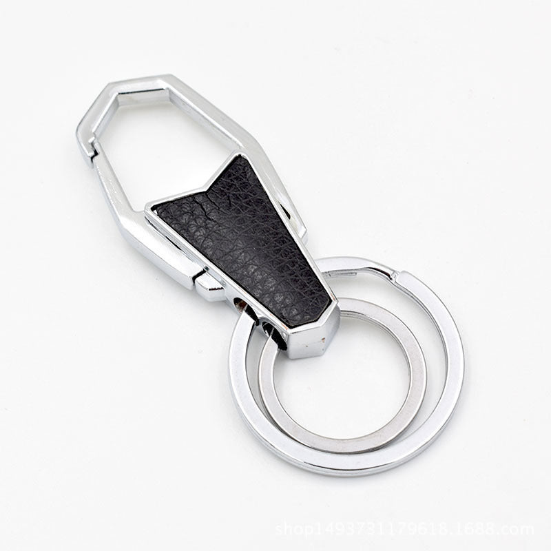 Creative Leather Keychain, Men's Creative Gift Key Chain Pendant, Metal Car Key