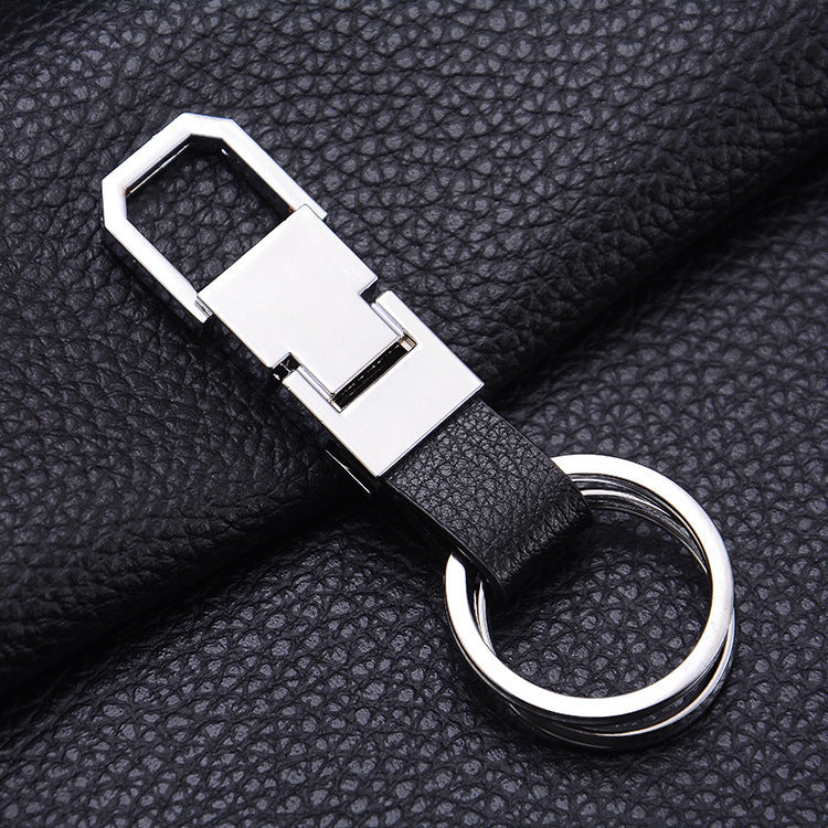 Creative Leather Keychain, Men's Creative Gift Key Chain Pendant, Metal Car Key