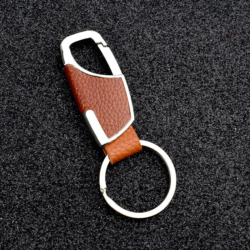 Creative Leather Keychain, Men's Creative Gift Key Chain Pendant, Metal Car Key