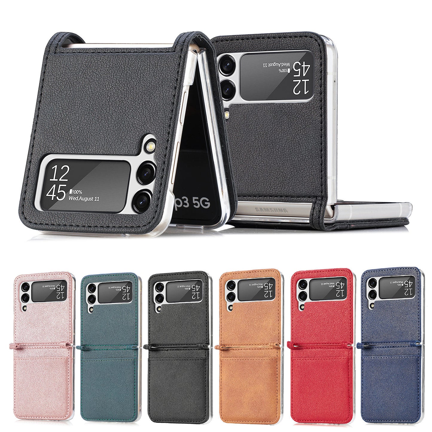 Up And Down Folding Screen Mobile Phone Integrated Leather Card Protective Cover