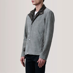 Men's Grey Suede Jacket