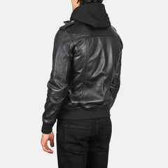 Men's Hooded Leather Jacket