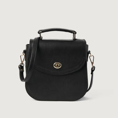 Black Leather Saddle Bag