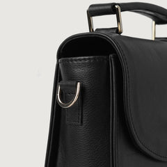 Black Leather Saddle Bag