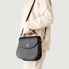 Black Leather Saddle Bag