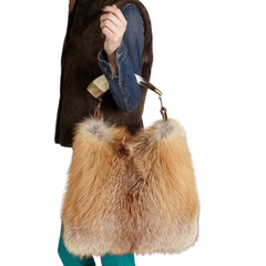 Luxury Gold Fox Fur Handbag
