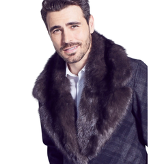 Men's Genuine Sable Fur Collar