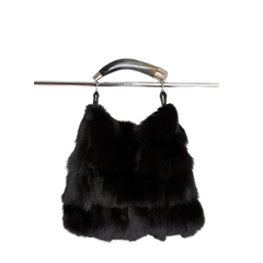 Austin Black Fox Fur Bag