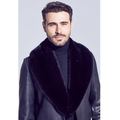 Men's Ranch Mink Fur Shawl Collar