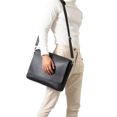 Black Leather Messenger Bag
