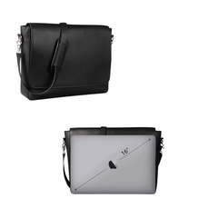 Black Leather Messenger Bag