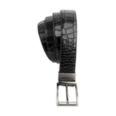 2-in-1 Croc Textured Leather Belt