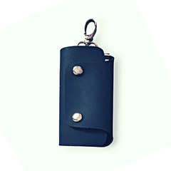 Navy Leather Key Pouch