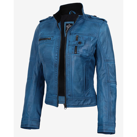 Blue Biker Jacket