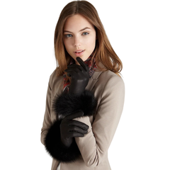 Fox Fur Trimmed Gloves