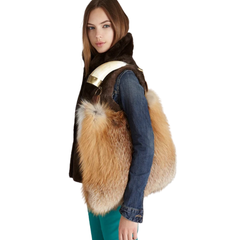 Luxury Gold Fox Fur Handbag