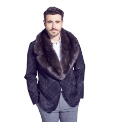 Men's Genuine Sable Fur Collar