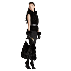 Austin Black Fox Fur Bag