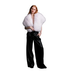 Mabel White Fox Fur Shawl