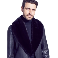 Men's Ranch Mink Fur Shawl Collar
