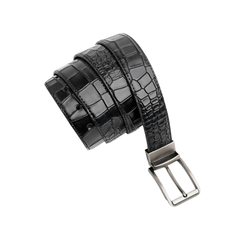 2-in-1 Croc Textured Leather Belt
