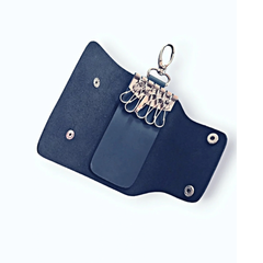 Navy Leather Key Pouch