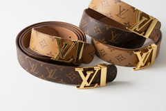 Classic Orange Tan Leather Belt with Gold Buckle